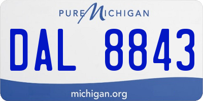 MI license plate DAL8843