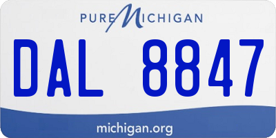 MI license plate DAL8847