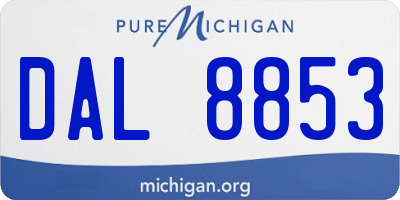 MI license plate DAL8853