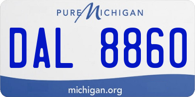 MI license plate DAL8860