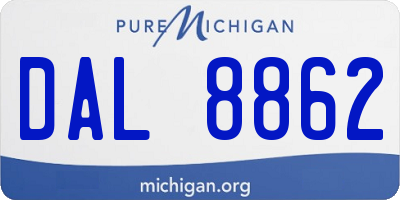 MI license plate DAL8862