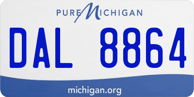 MI license plate DAL8864