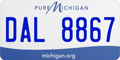 MI license plate DAL8867