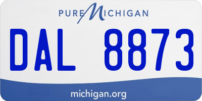 MI license plate DAL8873