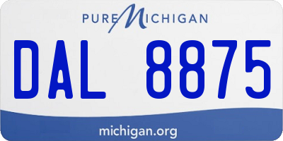 MI license plate DAL8875