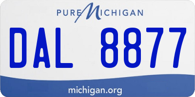 MI license plate DAL8877