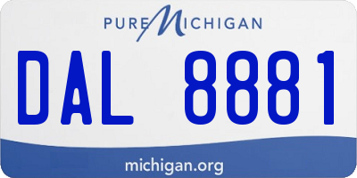 MI license plate DAL8881