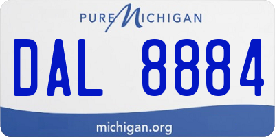 MI license plate DAL8884