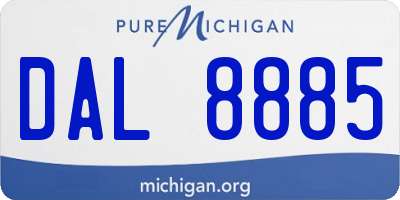 MI license plate DAL8885