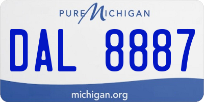 MI license plate DAL8887