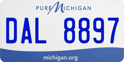 MI license plate DAL8897