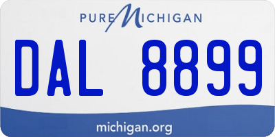 MI license plate DAL8899