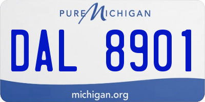 MI license plate DAL8901