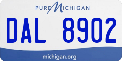 MI license plate DAL8902