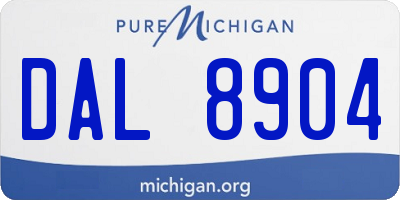 MI license plate DAL8904