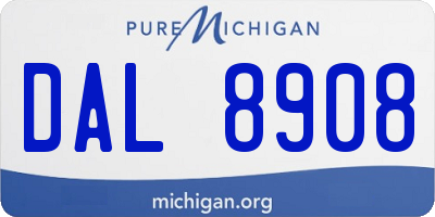 MI license plate DAL8908