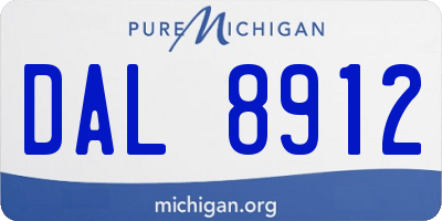 MI license plate DAL8912