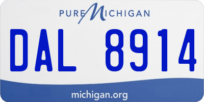 MI license plate DAL8914