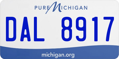 MI license plate DAL8917