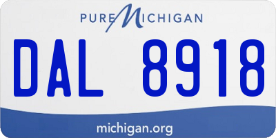 MI license plate DAL8918