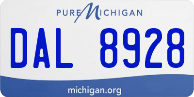 MI license plate DAL8928