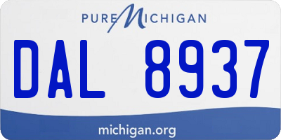 MI license plate DAL8937