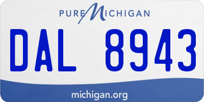 MI license plate DAL8943