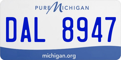 MI license plate DAL8947