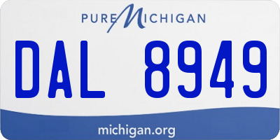 MI license plate DAL8949