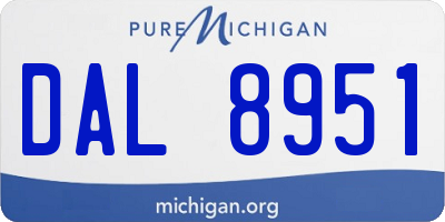MI license plate DAL8951
