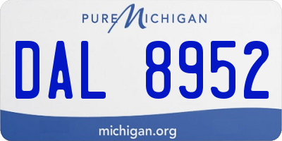 MI license plate DAL8952