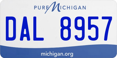 MI license plate DAL8957