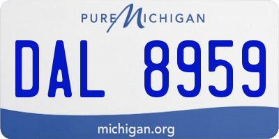 MI license plate DAL8959