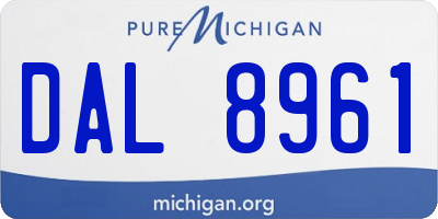 MI license plate DAL8961