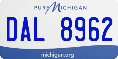 MI license plate DAL8962