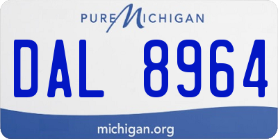 MI license plate DAL8964