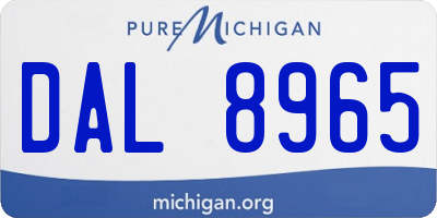 MI license plate DAL8965