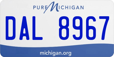 MI license plate DAL8967