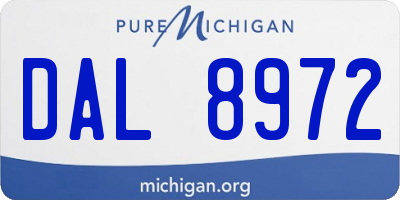 MI license plate DAL8972