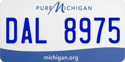 MI license plate DAL8975