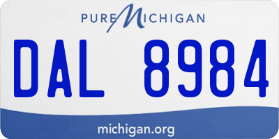 MI license plate DAL8984