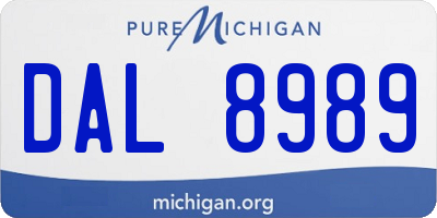 MI license plate DAL8989