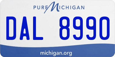 MI license plate DAL8990
