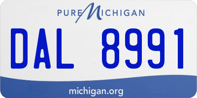 MI license plate DAL8991