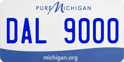 MI license plate DAL9000