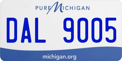 MI license plate DAL9005