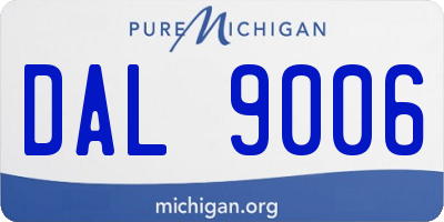 MI license plate DAL9006