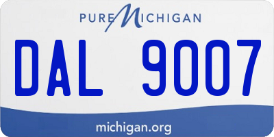 MI license plate DAL9007