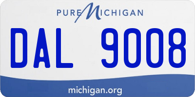 MI license plate DAL9008