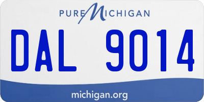 MI license plate DAL9014
